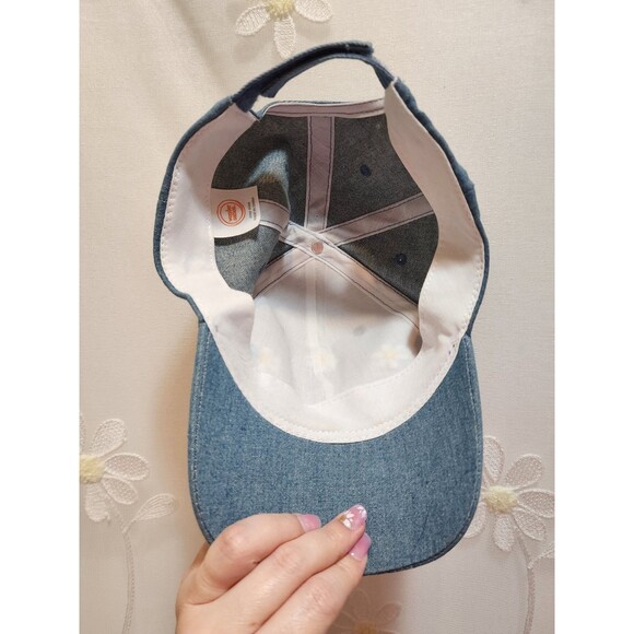 Wonder Nation Girls Blue Jean Denim Hat One Size Baseball Cap Daisy Floral Boho - Picture 5 of 10